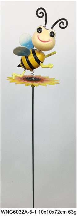 (Set of 2) Plastic Animated Bee on Sunflower