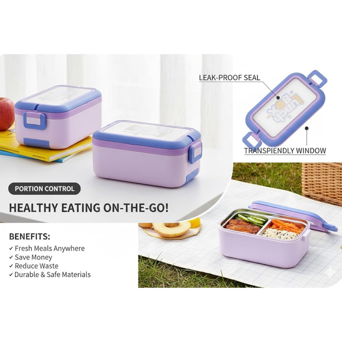 Wonderland Kids- 600 ml SS Lunch Box 304  Stainless Steel Leak Proof Air Tight tiffin Box (price per pc)