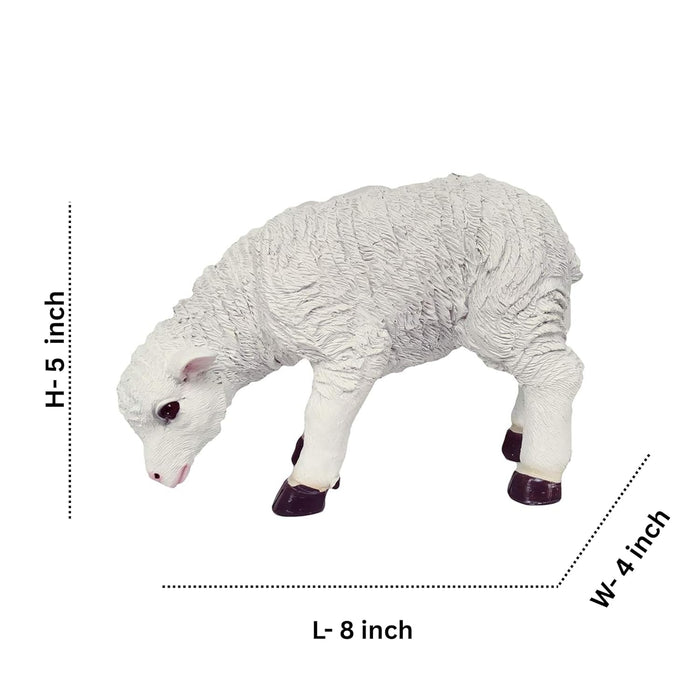 5 Inch Baby Sheep Statue for Garden Décor|Outdoor Décor for Garden, Yard, Lawn, Patio| Gifting Purpose| Balcony Decoration