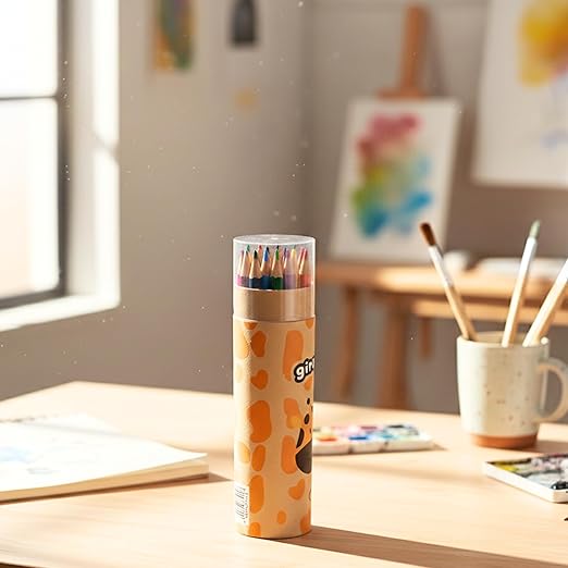 Wonderland Pencil Colors Set 24 Colors | box Gift Stationery Set Giraffe desing Printing Students Painting rainbow Color Pencil|Giraffe desing