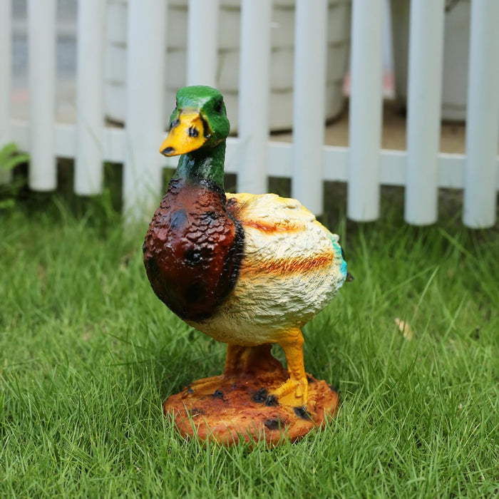 (Set of 2) Green Ducks Statue for Home and Garden Decoration