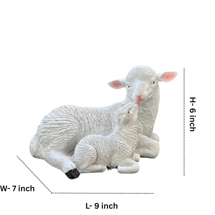 6 Inch Mother Sheep Statue for Garden Décor|Outdoor Décor for Garden, Yard, Lawn, Patio| Gifting Purpose| Balcony Decoration