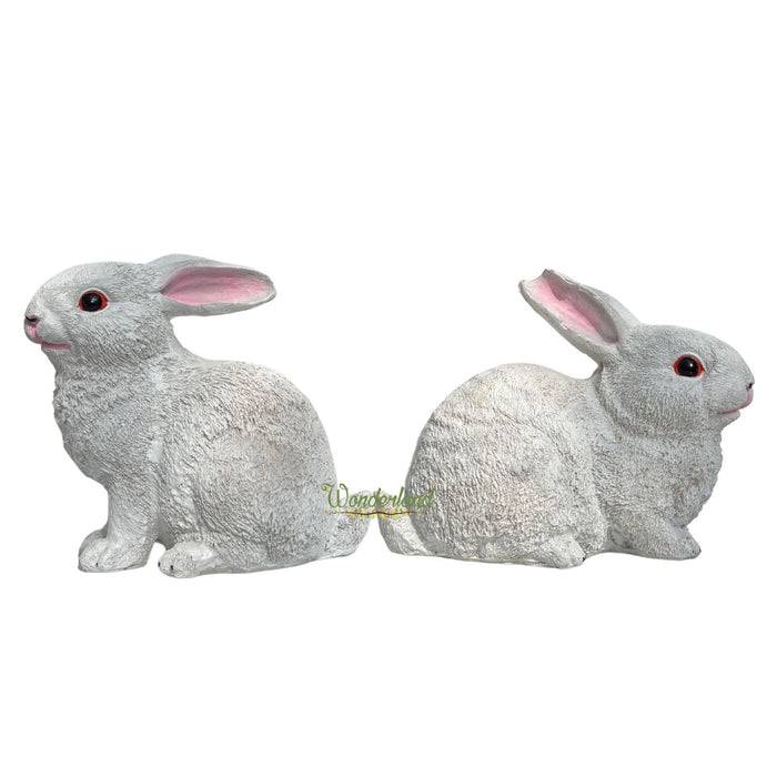 7 inch White Rabbit Set of 2, for Garden Décor|Outdoor Décor for Garden, Yard, Lawn, Patio| Gifting Purpose| Balcony Decoration