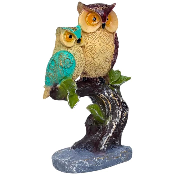 Two Resin Owl Family Showpiece for Home Decor