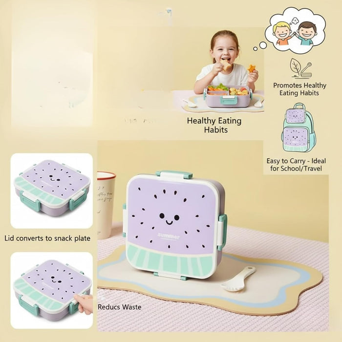 Kids- 745 ml  SS Lunch Box 304 stainless Steel Summer Tiffin Box (price per pc)|Leak-Proof Tiffin Box for Kids | Premium School and Picnic Lunch Box