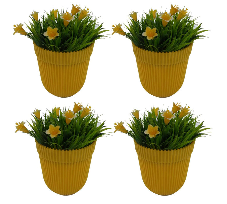 Wonderland (Set of 4 Yellow Fresh Plastic Garden Pot