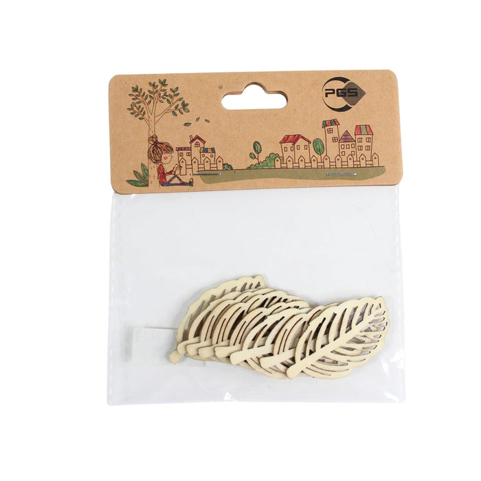 Wonderland (Pack of 10) Hollow Out Leaves Wood Shapes Wood Charms for Woodcrafts-03