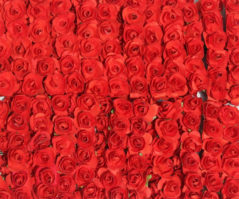 Artificial Flower with Flexible Wire Stem | Lightweight Foam Flower Decoration | 144 Pc (Red) | Perfect for Cake Toppers, Crafts, Bouquets & DIY Décor