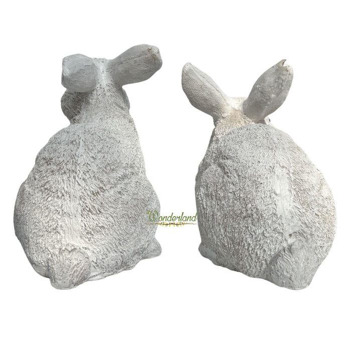 7 inch White Rabbit Set of 2, for Garden Décor|Outdoor Décor for Garden, Yard, Lawn, Patio| Gifting Purpose| Balcony Decoration