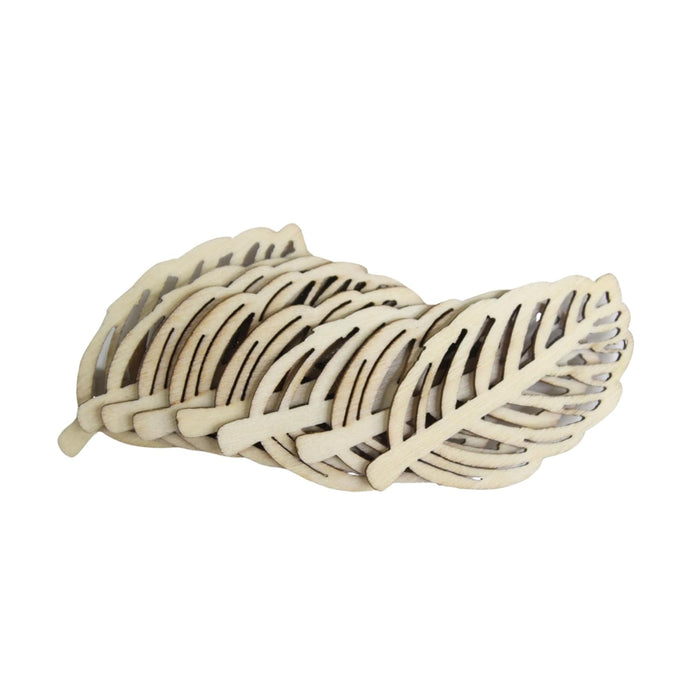 Wonderland (Pack of 10) Hollow Out Leaves Wood Shapes Wood Charms for Woodcrafts-03