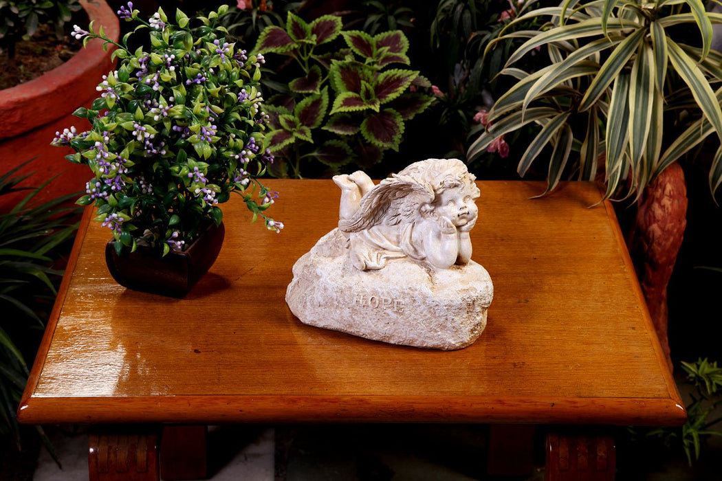 Angel/Cherub with Hope Written Decoration 