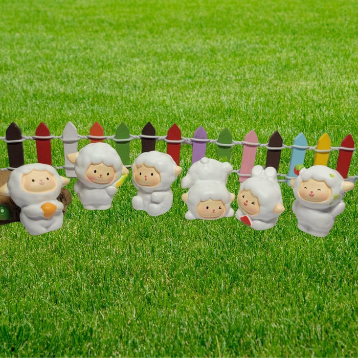 Wonderland (Set of 6 Mini Cute Sheep Miniature Figurines Animals Model Fairy Garden Miniature Moss Landscape