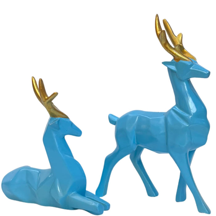 Modern Geometric Deer Statues