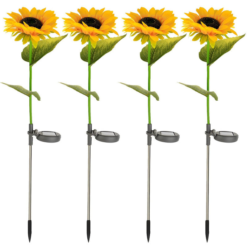 Solar Sunflower Garden Stake Lights (Set of 4)