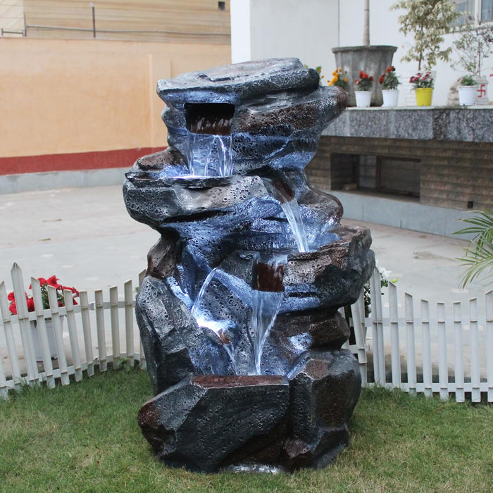 Wonderland 38 inch Height Rock Fountain | Made of Fiber |for Outdoor and indoor use