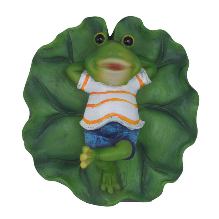 Wonderland Floating/Floater Relaxing Frog Made of Resin for Home or Garden Decor Decoration