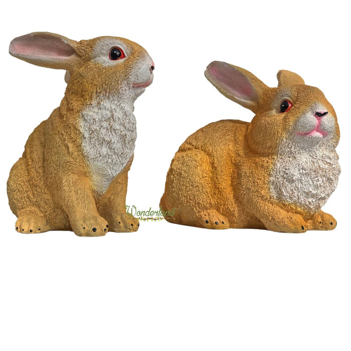 7 Inch Brown Rabbit Set of 2 for Garden Décor|Outdoor Décor for Garden, Yard, Lawn, Patio| Gifting Purpose| Balcony Decoration