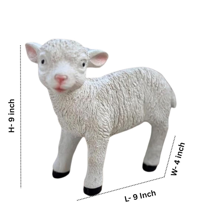 9 Inch Standing Sheep Statue for Garden Décor|Outdoor Décor for Garden, Yard, Lawn, Patio| Gifting Purpose| Balcony Decoration