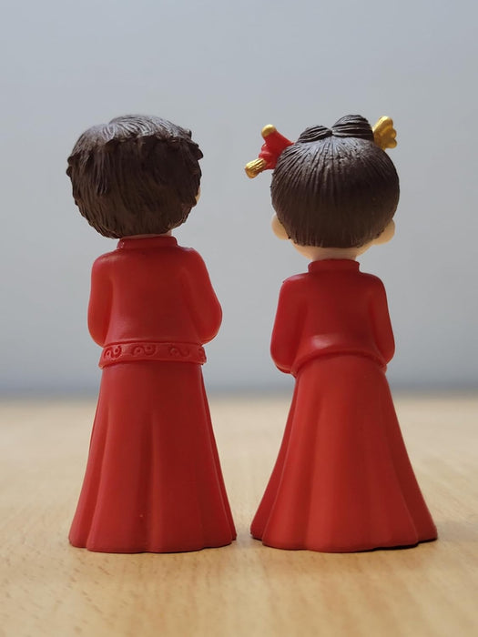  Mini Chinese Wedding Couple Dolls – Adorable Resin Bride & Groom