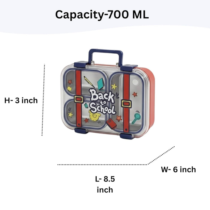 Imported Kids- 700 ml SS Lunch Box Stainless Steel, Leakproof Tiffin Box (price per pc)