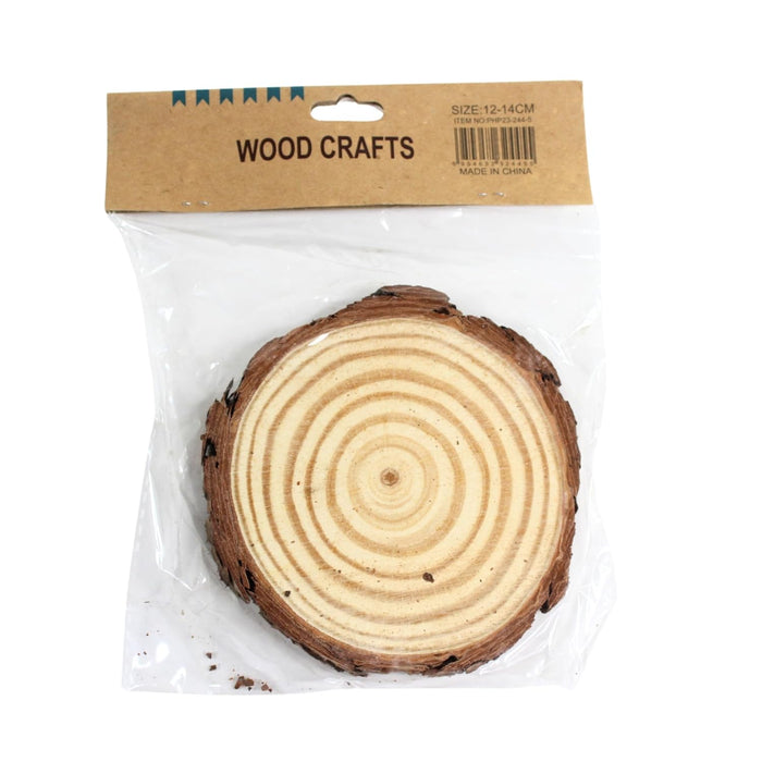 (Set of 2) Unfinished Wood Big Slices Round Natural Pine Discs DIY Crafts Decoration 1 Pcs Crafts| Crafting Pieces | Wooden Pieces |12 cm|