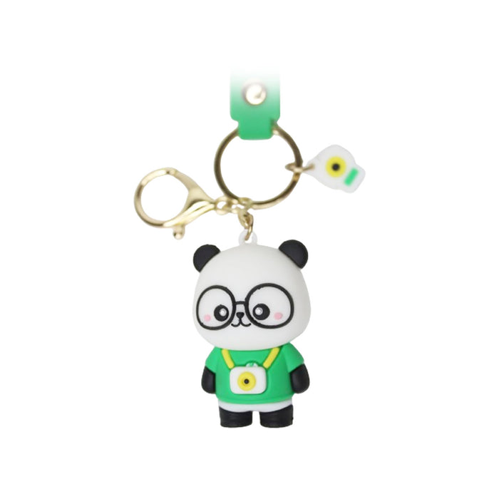 Wonderland Panda Photo Keychain in Green  2-in-1 Cartoon Style Keychain and Bag Charms Fun and Functional Accessories for Bags and Keys