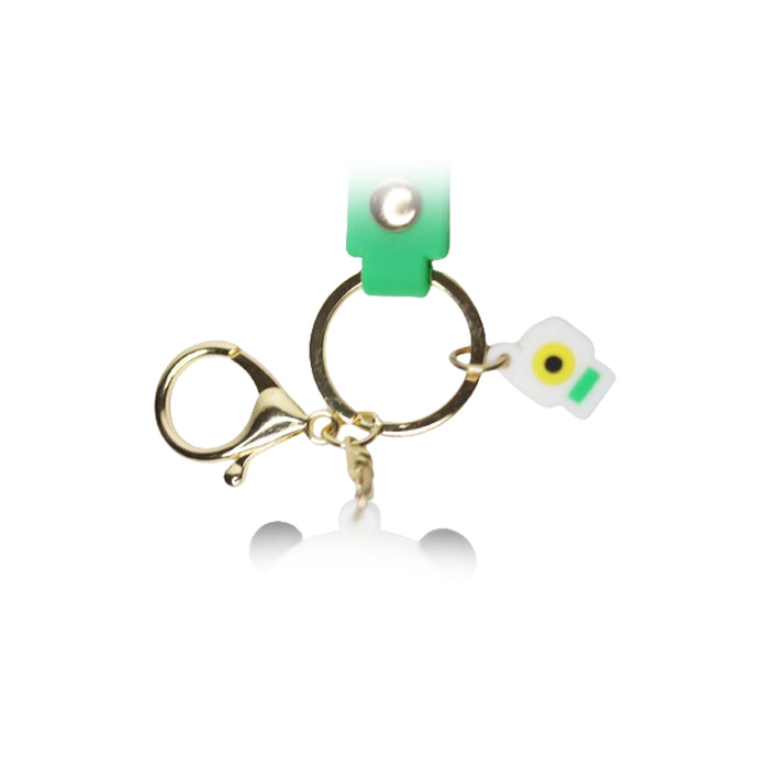Wonderland Panda Photo Keychain in Green  2-in-1 Cartoon Style Keychain and Bag Charms Fun and Functional Accessories for Bags and Keys