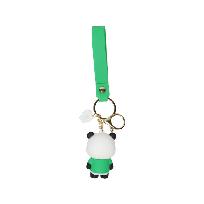 Wonderland Panda Photo Keychain in Green  2-in-1 Cartoon Style Keychain and Bag Charms Fun and Functional Accessories for Bags and Keys