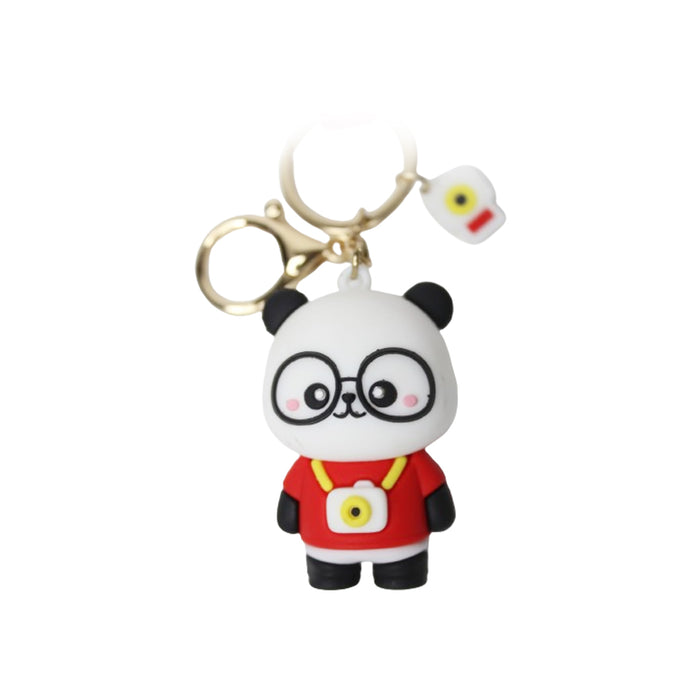 Wonderland Panda Photo Keychain in Red  2-in-1 Cartoon Style Keychain and Bag Charms Fun and Functional Accessories for Bags and Keys