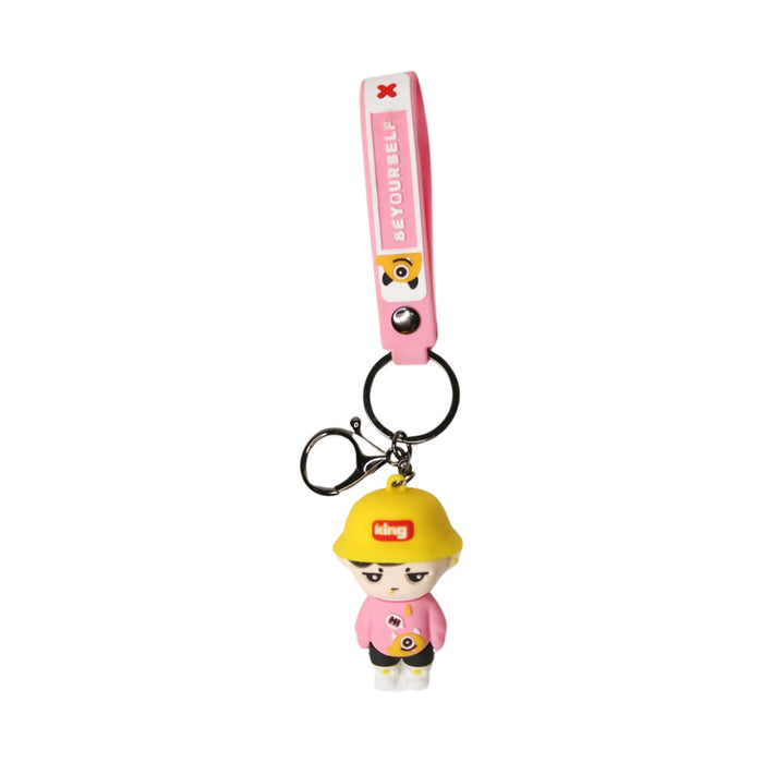 Wonderland Be Yourself Keychain in Pink 2-in-1 Cartoon Style Keychain and Bag Charms Fun and Functional Accessories for Bags and Keys