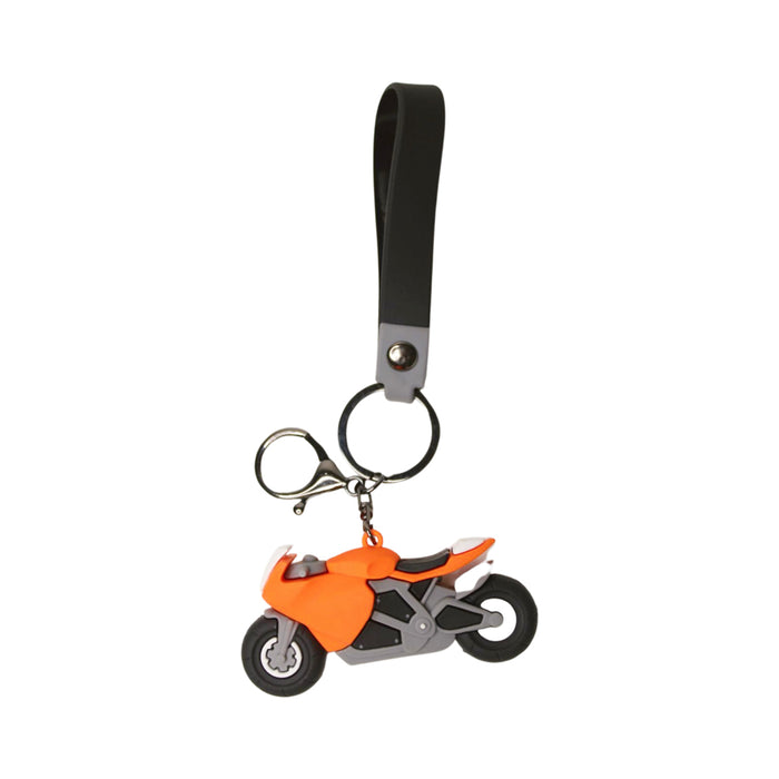 Wonderland bike Keychain in orange 2-in-1 Cartoon Style Keychain and Bag Charms Fun and Functional Accessories for Bags and Keys