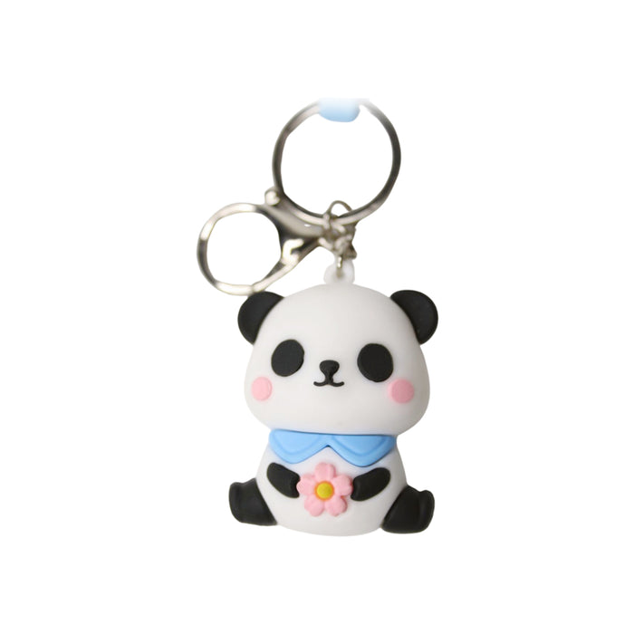 Wonderland Cute Panda Keychain in Blue 2-in-1 Cartoon Style Keychain and Bag Charms Fun and Functional Accessories for Bags and Keys