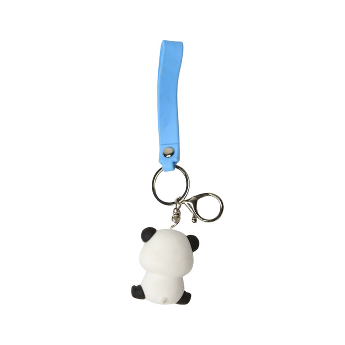 Wonderland Cute Panda Keychain in Blue 2-in-1 Cartoon Style Keychain and Bag Charms Fun and Functional Accessories for Bags and Keys