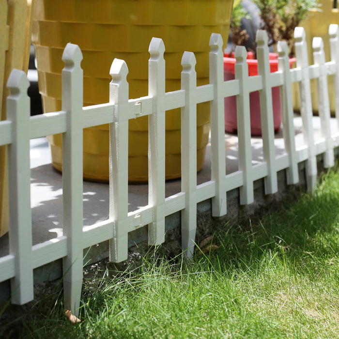 (Pack of 4 )Arrow Shape Pvc Picket Fence With spikes