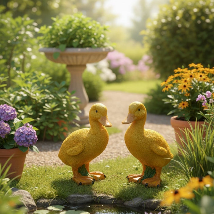 Wonderland Sunny Yellow Duckling Figurines (Set of 2)