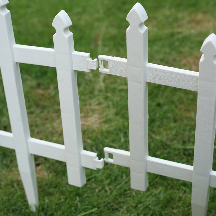 (Pack of 4 )Arrow Shape Pvc Picket Fence With spikes