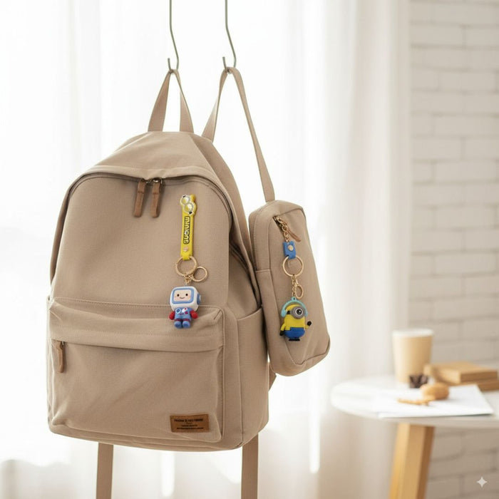 Wonderland Kawaii style ( set of 2) Cartoon Keychain Set – "Smile & Dream Big" Series Keyrings for Bags & Keys