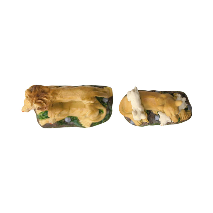 Wonderland resin miniature set of 2 lions|Tray Gardening Décor
