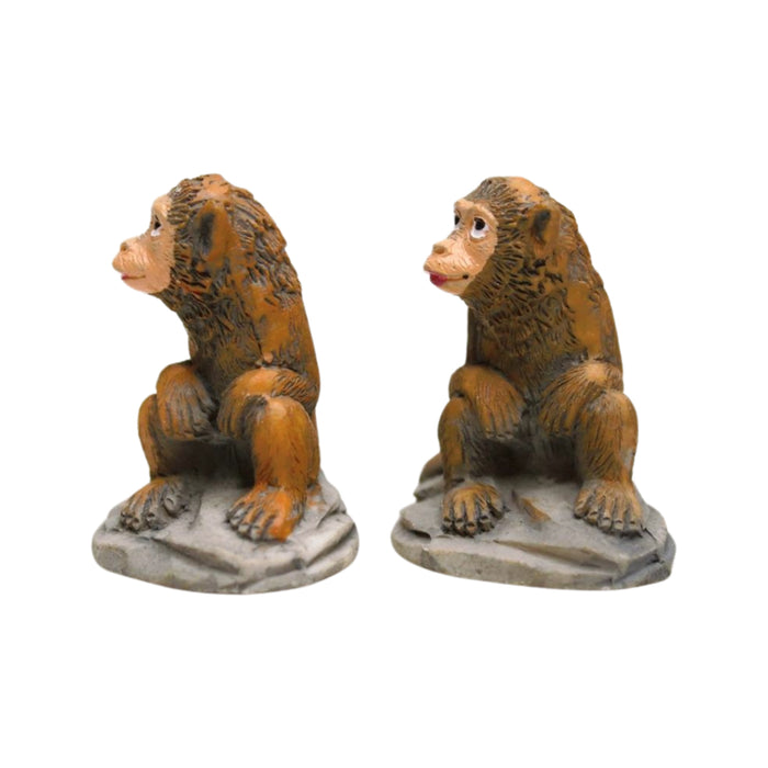 Wonderland (set of 2)  resin miniature monkey figurine