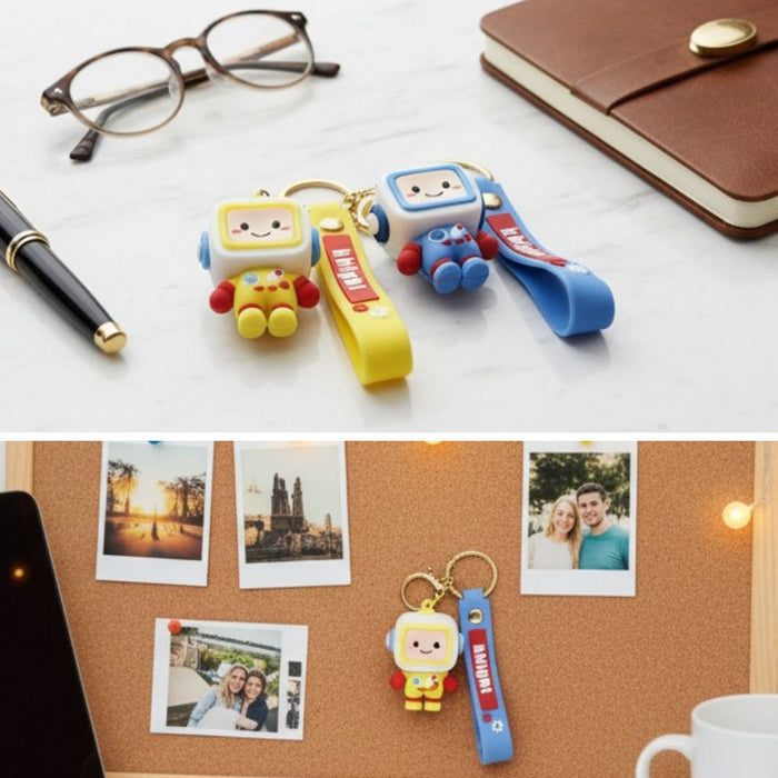 Wonderland Kawaii style ( set of 2)   Knightbot Keychains set of 2 with Holder Accessories, Backpack Car Key Chain for Boy Girl