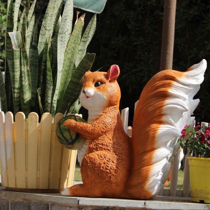 Wonderland Big Standing Squirrel (Brown)| for Inside or Outside Your Home | Garden Decor, Garden Decoration, Home Decor, Squirrel Statue, balocny Decoration