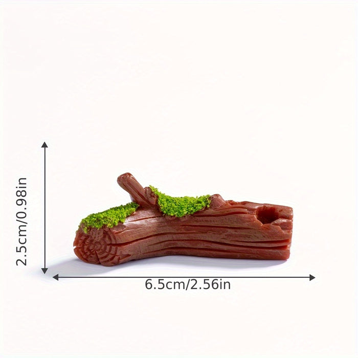 Wonderland set of 2 -Natural Root Stump Ornament with Faux Green stump for Fish Tanks & Reptile Habitats