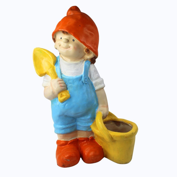 Wonderland Resin Boy with Planter|Pots for Garden Decor |Garden pots and planters|Balcony Decoration|