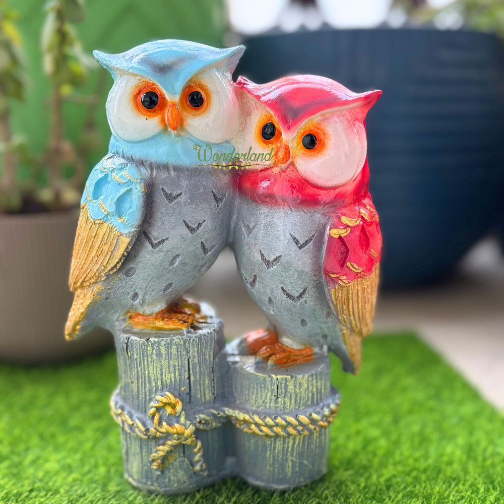 Owl Couple Figurine Statue for Home Decor and Gifting