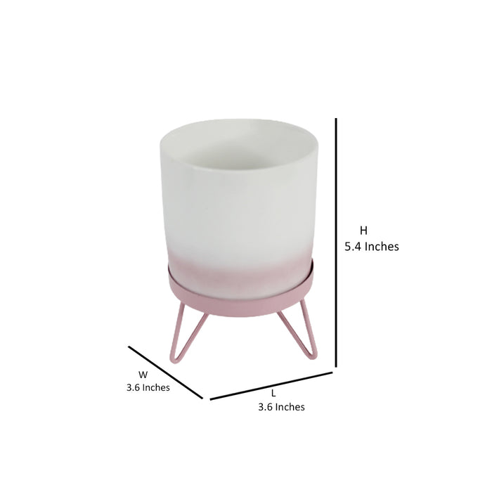 Wonderland  Ceramic Pink flame pot with stand