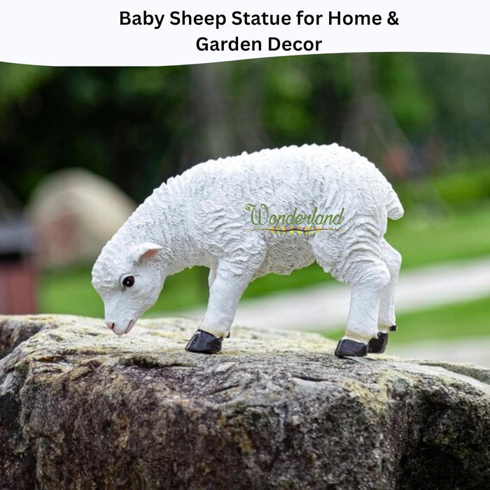 5 Inch Baby Sheep Statue for Garden Décor|Outdoor Décor for Garden, Yard, Lawn, Patio| Gifting Purpose| Balcony Decoration