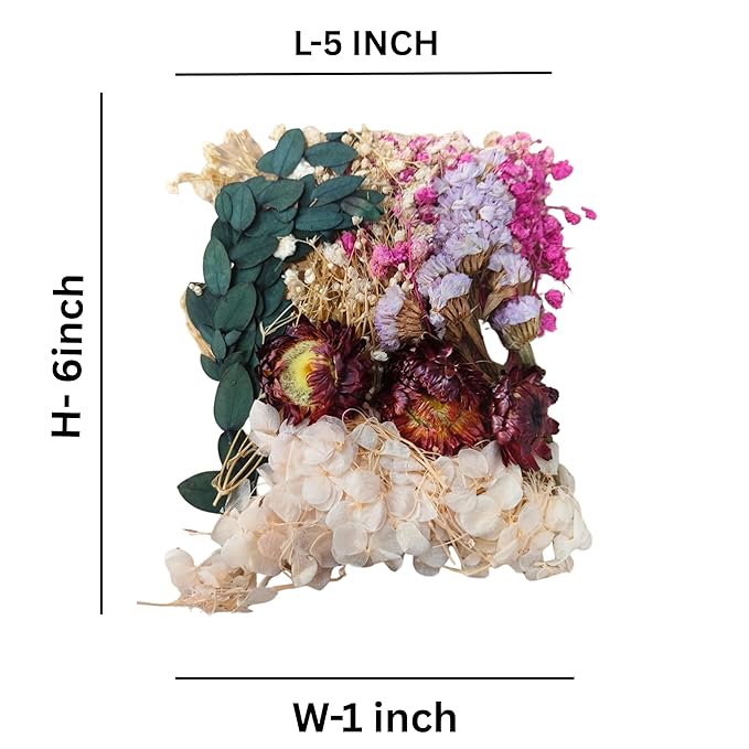Wonderland Dried Flowers for Resin, 6 pc Natural Flowers and Leaves Compressed,DIY Pressed Flowers for Jewelry, Candles, Soap, Nail Production