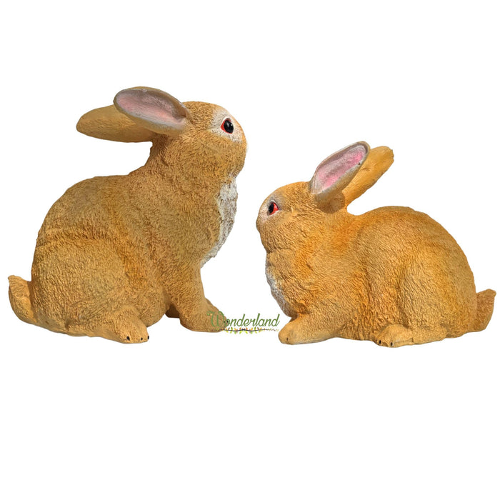 7 Inch Brown Rabbit Set of 2 for Garden Décor|Outdoor Décor for Garden, Yard, Lawn, Patio| Gifting Purpose| Balcony Decoration