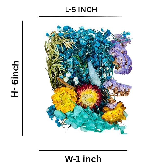 Wonderland Dried Flowers for Resin, 6 pc Natural Flowers and Leaves Compressed,DIY Pressed Flowers for Jewelry, Candles, Soap, Nail Production