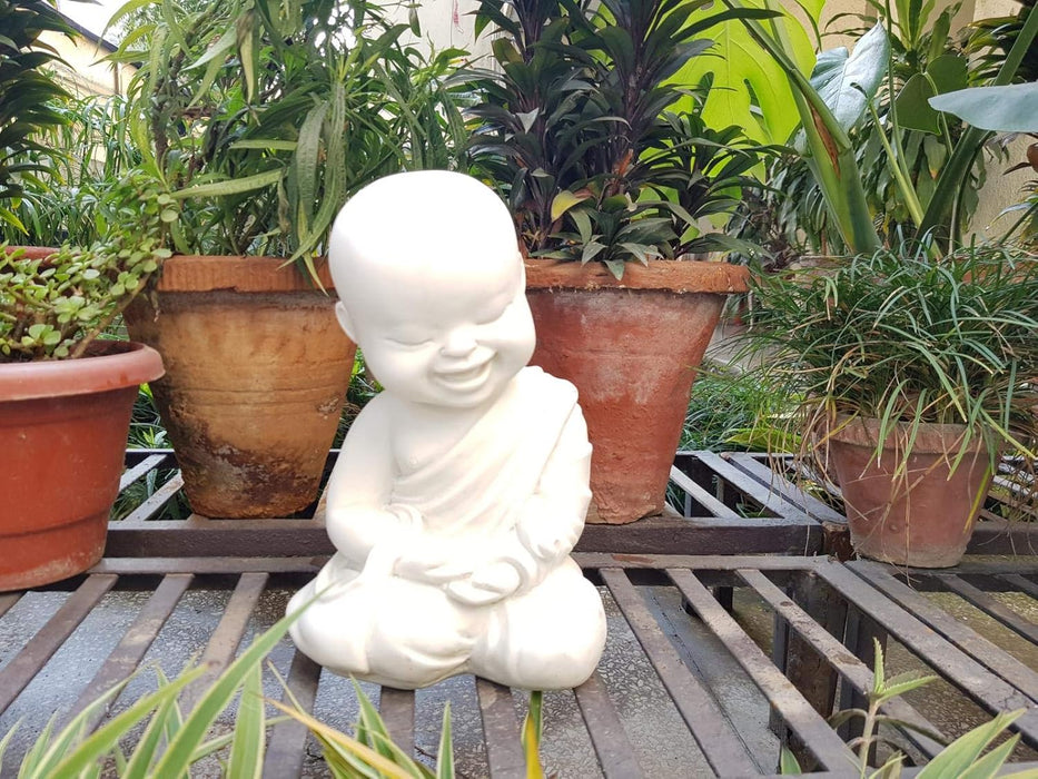 Wonderland ( Set of 4 Baby Monk (Buddha Statue, Monk Statue, Garden Statue, Outdoor décor, Resin décor) (Feng Shui Items, Zen Garden)